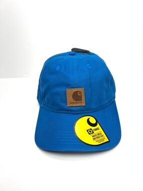 Carhartt Force Canvas Logo Hat Cap Blue Adjustable Strapback Unstructured Cotton